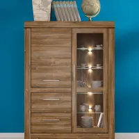 Вітрина Gent 115 см з 2 дверима та 2 шухлядами дуб стірлінг