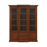 Vitrina Kent 168 cm con 5 puertas y 2 cajones castaño