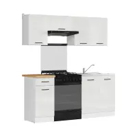 Кухонный гарнитур Junona Line 180 см меловой глянец со столешницей