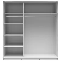 Armario de puertas correderas Tetrix 183 cm blanco brillo/roble wotan