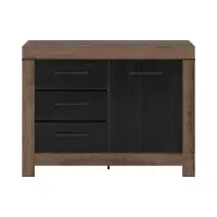 Cómoda Balin 112 cm con puertas y 3 cajones roble monastery/roble negro