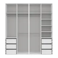Armario modular Flex 200 cm con puertas y espejo blanco brillo