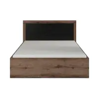 Łóżko Balin 140x200 ze stelażem i pojemnikiem dąb monastery/czarny