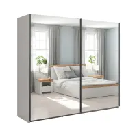 Armario de puertas correderas Tetrix 220 cm con espejo cachemira