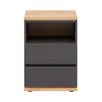 Mesita de noche Yamael 45 cm con cajones grafito