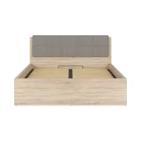 Cama Tetrix 160x200 con somier y contenedor roble sonoma