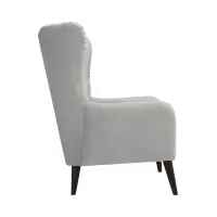 Sillón orejero Casey de terciopelo gris claro