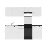 Conjunto de cocina Junona Line 230 cm blanco con encimera