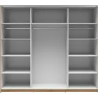 Armario de puertas correderas Tetrix 220 cm con espejo roble wotan