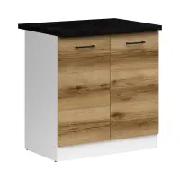 Mueble de cocina bajo Junona Line 80 cm de dos puertas roble delano claro con encimera