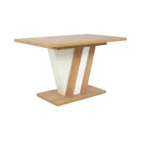 Mesa extensible Zatar 125/170x75 roble wotan/blanco