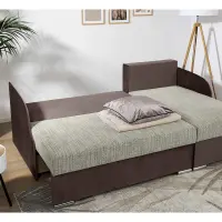 Sofá rinconera universal Merin con función de cama y 2 arcones marrón