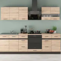 Conjunto de cocina Junona Line 260 cm roble sonoma con encimera
