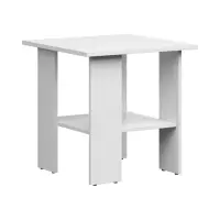 Mesa cuadrada Nepo Plus 55 cm con estante blanca