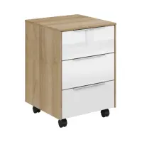 Cajonera de oficina Nevada 40 cm con 3 cajones roble riviera