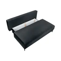 Sofá de tres plazas Sentila convertible con arcón negro