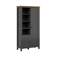 Estantería Hesen 106 cm con 2 puertas y 4 estantes grafito
