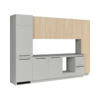 Conjunto de cocina Milino Medium B 332 cm gris/roble con encimera