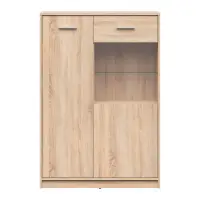 Vitrina Nepo Plus 90 cm con 2 puertas roble sonoma