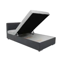 Sofá cama Rico con contenedor y respaldo ajustable gris