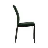 Silla tapizada Weyer de terciopelo verde oscuro