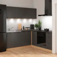 Conjunto de cocina de esquina Junona Line 200x200 grafito con encimera