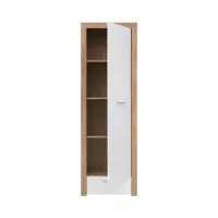 Estantería Balder 62 cm con puertas y cajón roble riviera/blanco brillo