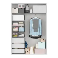 Armario de puertas correderas Flex 150 cm blanco/roble wotan