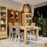 Vitrina Kaspian 90 cm con 2 puertas y 2 cajones roble sonoma