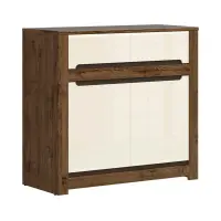 Cómoda Ruso 104 cm con 2 puertas y 2 cajones roble april/brillo perlado