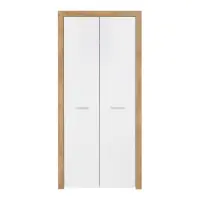 Armario de dos puertas Balder 90 cm roble riviera/blanco brillo