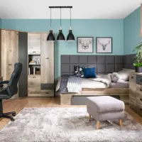 Bookcase Malcolm 80 cm with 3 doors 2 drawers and 2 shelves canyon monument oak