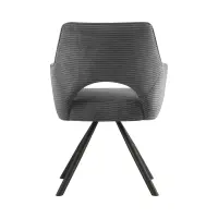 Silla tapizada Jason giratoria de pana gris