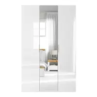 Armario modular Flex 150 cm con puertas y espejo blanco brillo