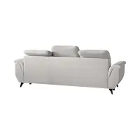Sofá de tres plazas Doria convertible de terciopelo crema