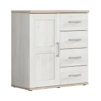Cómoda Romance 93 cm con puertas y 4 cajones alerce sibiu claro