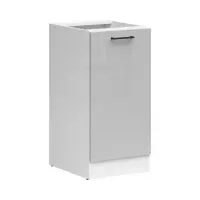 Armario bajo de cocina Junona Line 40 cm izquierdo gris claro brillo