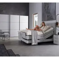 Cama continental Falcon 160x200 con regulación eléctrica gris