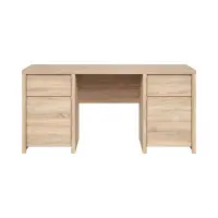 Escritorio Kaspian 160 cm con 2 puertas y cajones roble sonoma