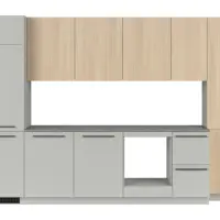 Conjunto de cocina Milino Medium B 332 cm gris/roble con encimera