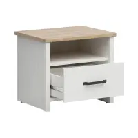 Mesita de noche Loksa 55 cm con cajón pino andersen blanco