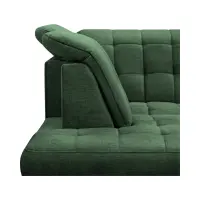 Sofá rinconera izquierdo Aragon extensible con reposacabezas y asiento ajustables verde