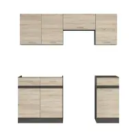 Conjunto de cocina Junona Line 180 cm roble sonoma con encimera