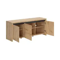 Szafka TV Larios 143 cm z 3 drzwiczkami dąb artisan/czarny