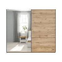 Armario de puertas correderas Tetrix 220 cm con espejo roble wotan