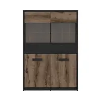 Vitrina Kassel 100 cm con 4 puertas roble monastery