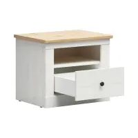 Mesita de noche Frija 58 cm con cajón pino andersen blanco