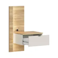 Mesita de noche Glamour 50 derecha con cajón cachemira/roble mauvella USB LED