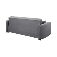Sofá cama de tres plazas Akaro plegable con contenedor, terciopelo gris