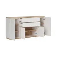 Cómoda Yamael 184 cm con 4 puertas y 2 cajones blanca
